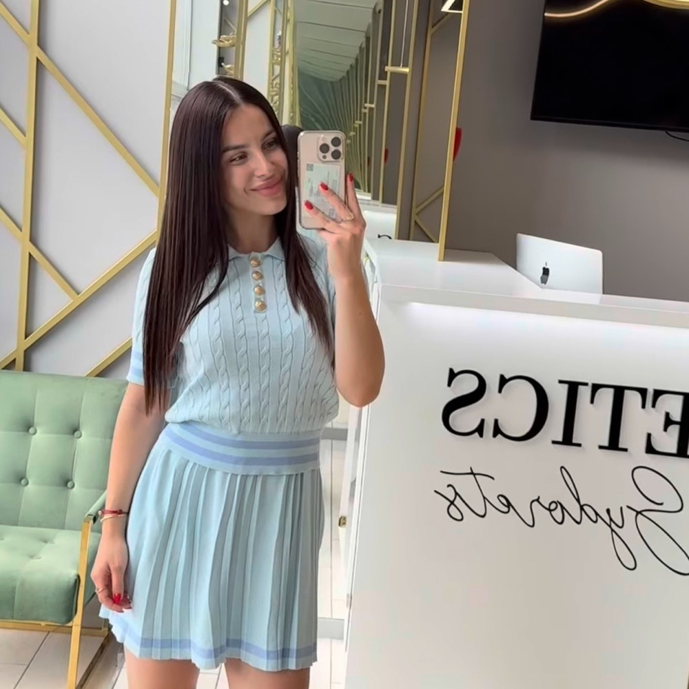 & Other Stories Light Blue Midi Dress